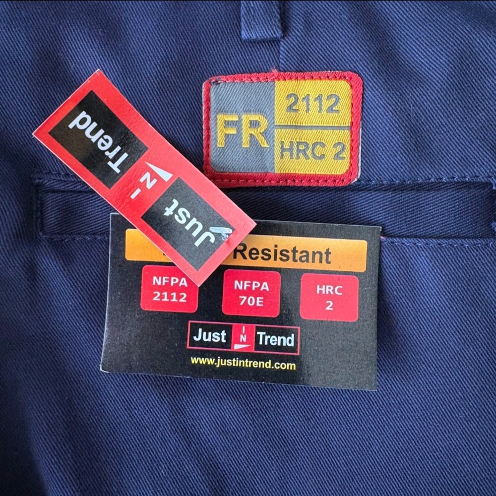 Just In Trend FR Flame Resistant Work Pants Navy Blue 50x36 NFPA 2112 HRC 2 NWT